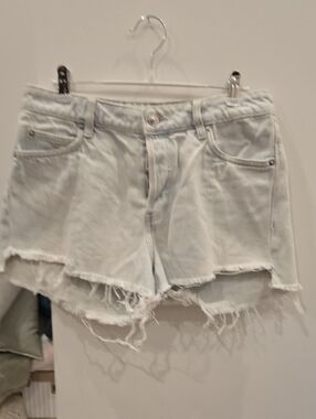 Divided Pale Blue Distressed Denim Shorts
